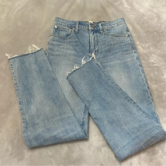 Madewell Perfect Vintage Crop High-Rise Distressed Jeans blue - 27431 - Picture 2 of 9